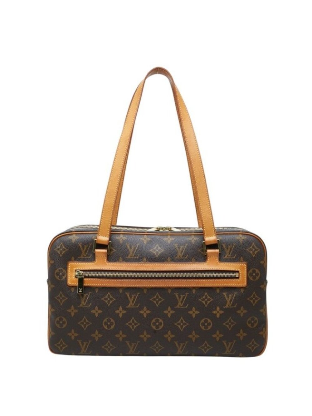 Louis Vuitton Monogram Cite GM Shoulder Bag Brown Leather